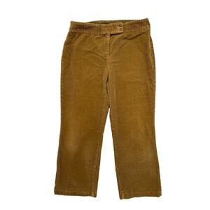 ANN TAYLOR Vintage 90s Y2K Wide Leg Brown Corduroy Crop Pants Size 10 Womens